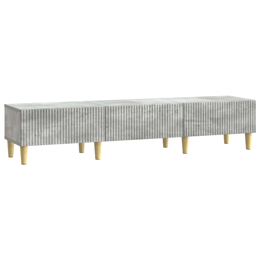 Meuble TV Gris béton 147 x 34,5 x 30 cm Bois d'ingénierie - 2