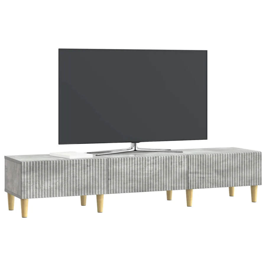 Meuble TV Gris béton 147 x 34,5 x 30 cm Bois d'ingénierie - 3