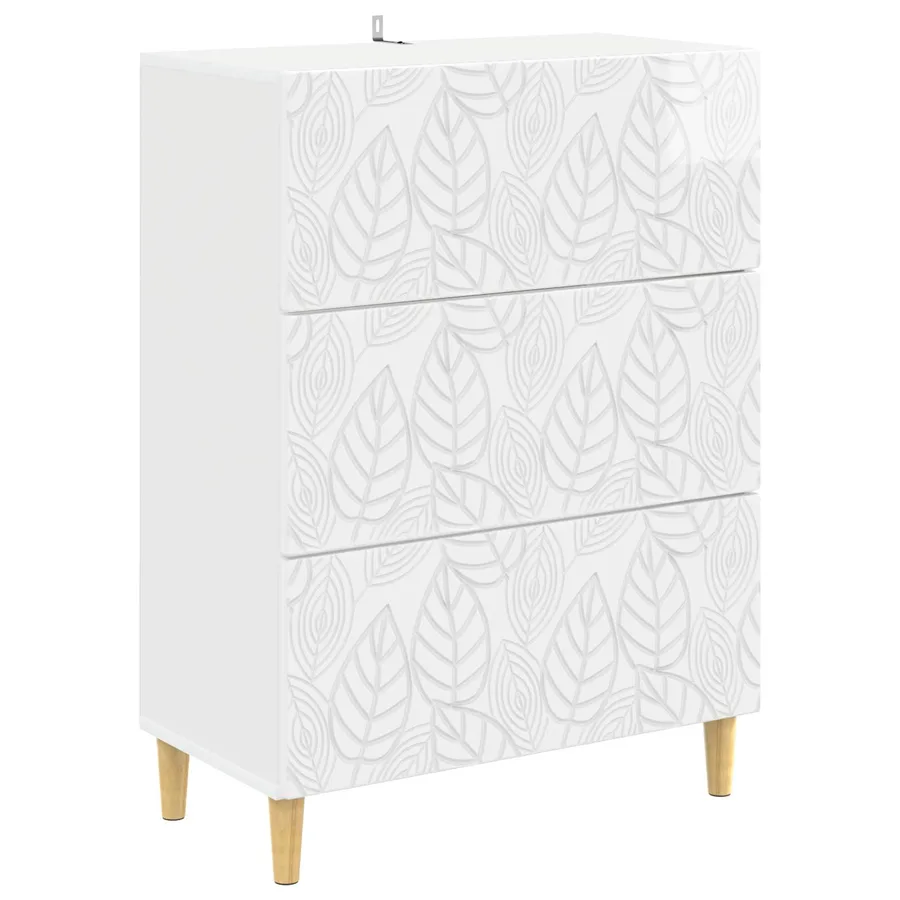 Armoire à tiroirs Blanc brillant 66 x 34,5 x 90 cm - 2