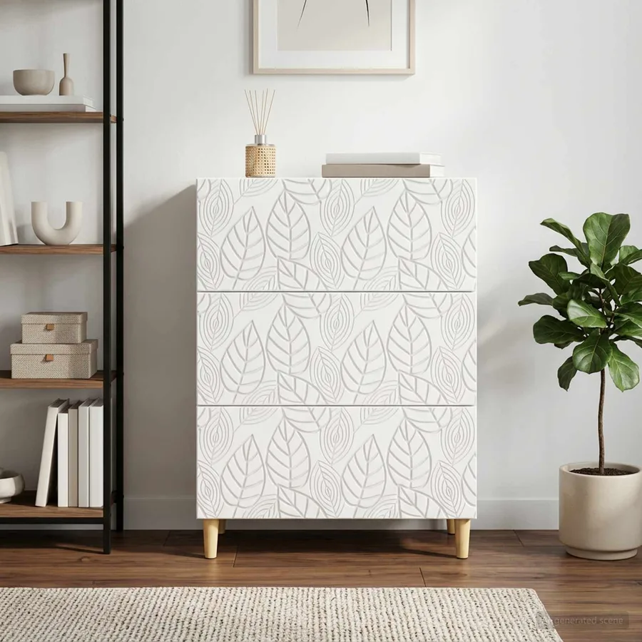 Armoire à tiroirs Blanc brillant 66 x 34,5 x 90 cm - 3