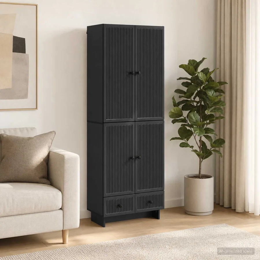 Ensemble de Meubles 2 pcs Noir 66 x 34,5 x 95 cm