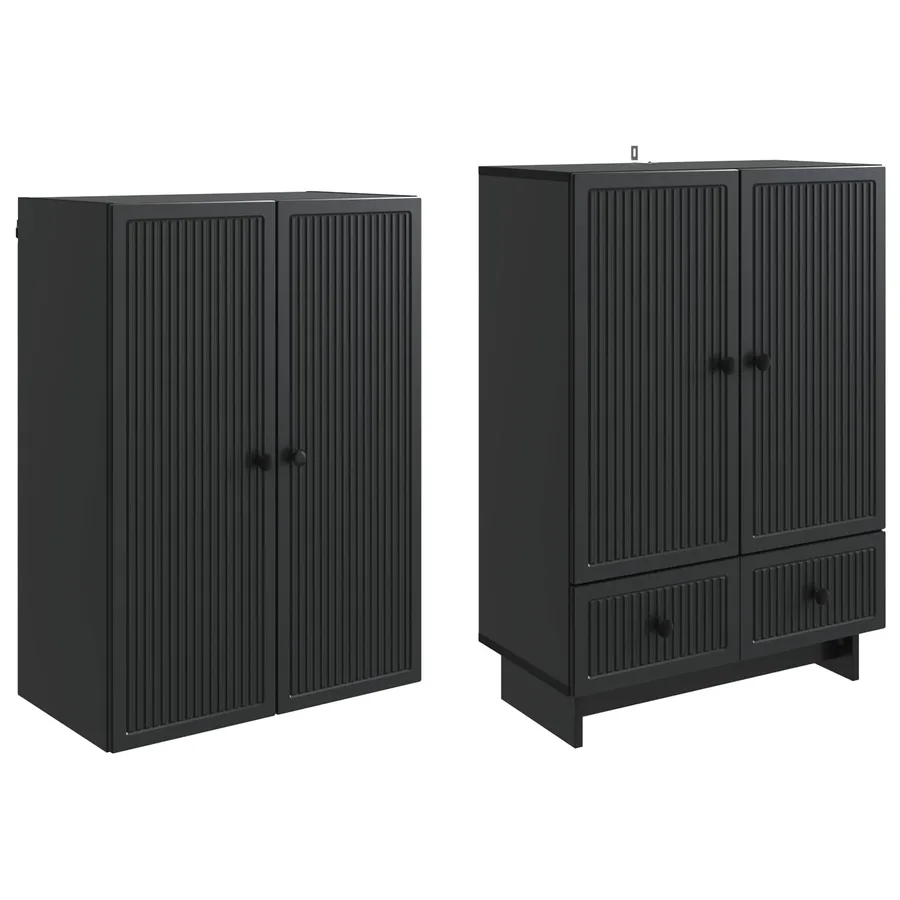 Ensemble de Meubles 2 pcs Noir 66 x 34,5 x 95 cm - 4