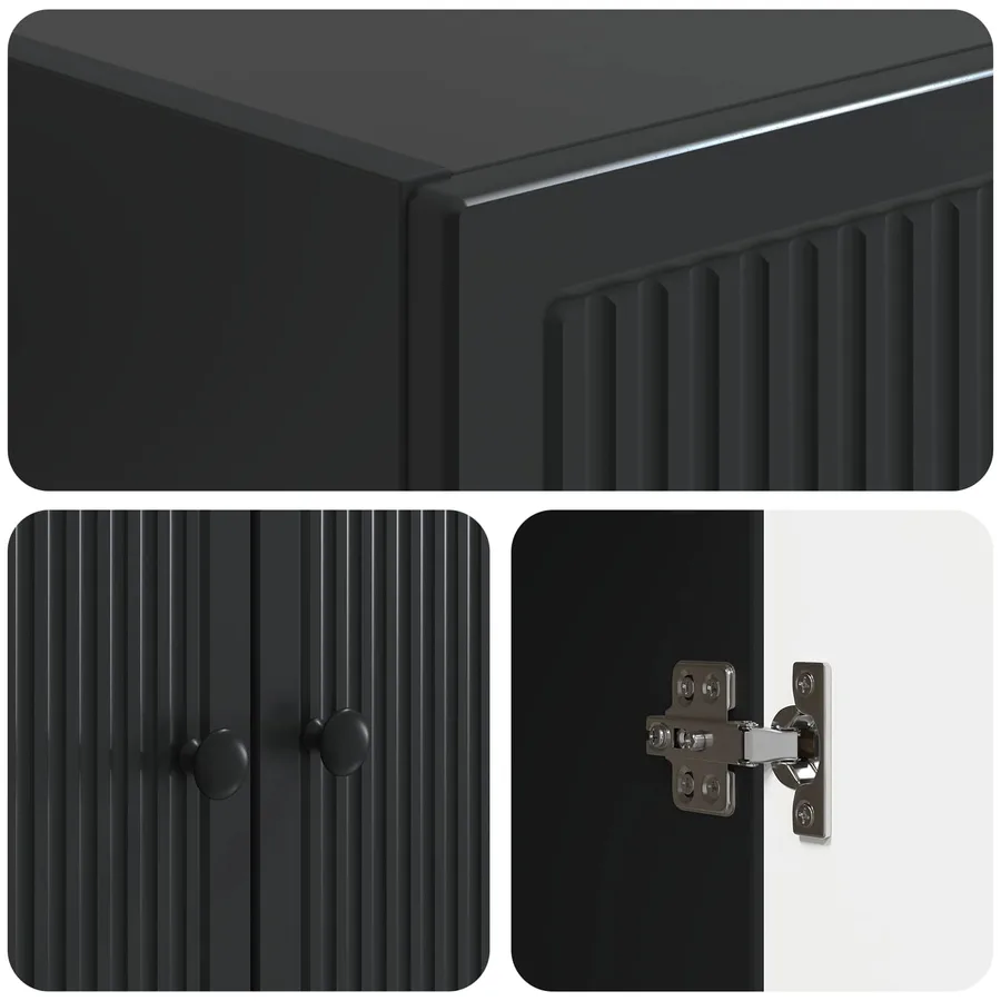 Ensemble de Meubles 2 pcs Noir 66 x 34,5 x 90 cm - 8