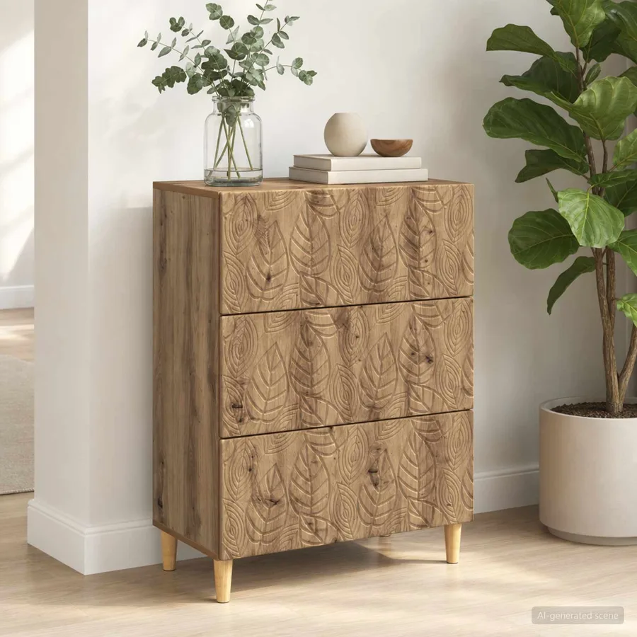 Armoire à tiroirs 66 x 34,5 x 90 cm Bois d'ingénierie - 3