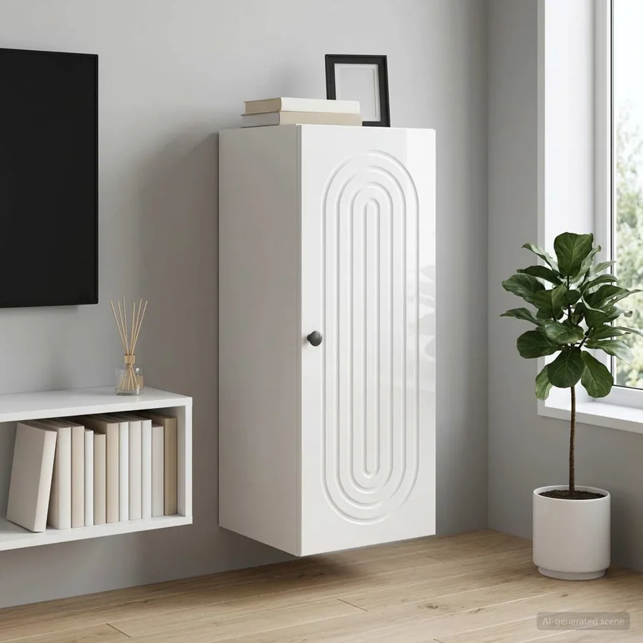 Armoire Murale Blanc brillant 33 x 34,5 x 90 cm