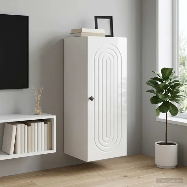 Armoire Murale Blanc brillant 33 x 34,5 x 90 cm