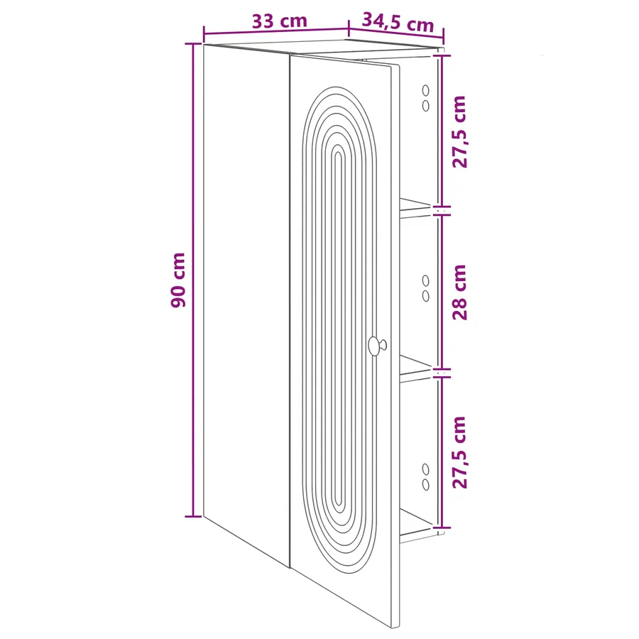 Armoire Murale Blanc brillant 33 x 34,5 x 90 cm - 10