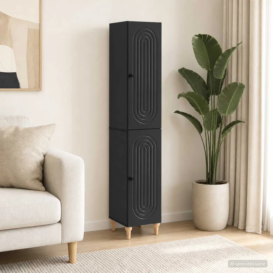 Ensemble de Meubles 2 pcs Noir Bois d'ingénierie