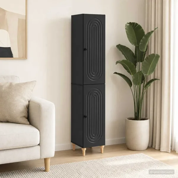 Ensemble de Meubles 2 pcs Noir Bois d'ingénierie