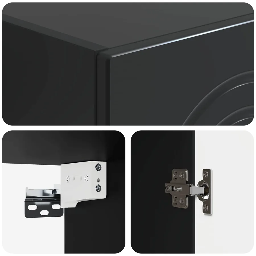 Ensemble de Meubles 2 pcs Noir Bois d'ingénierie - 8