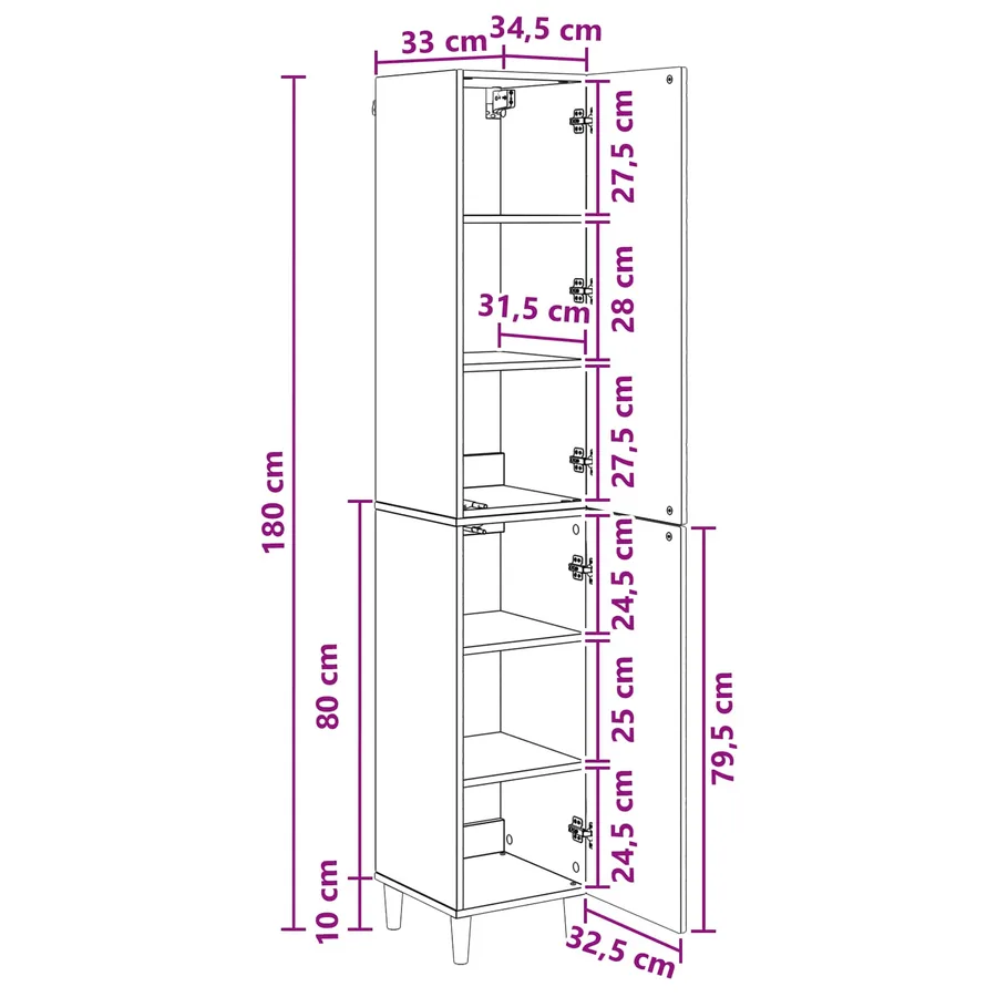 Ensemble de Meubles 2 pcs Noir Bois d'ingénierie - 9