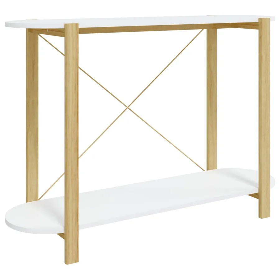 Table console Blanc 110x38x75 cm Bois d'ingénierie - 2