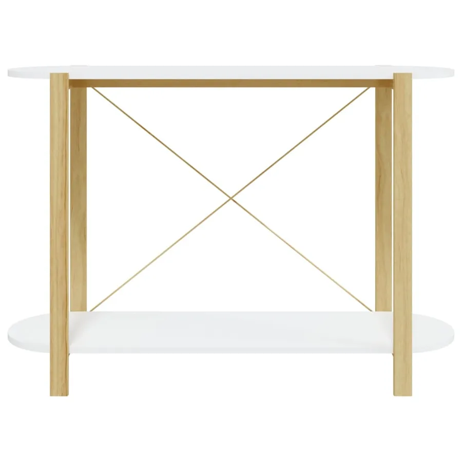 Table console Blanc 110x38x75 cm Bois d'ingénierie - 5