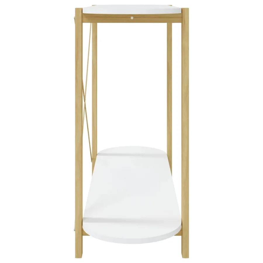 Table console Blanc 110x38x75 cm Bois d'ingénierie - 6