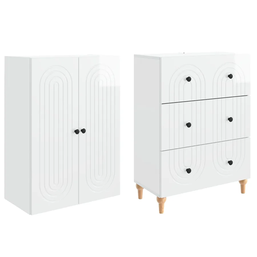 Ensemble de Meubles 2 pcs 66 x 34,5 x 90 cm Bois d'ingénierie - 4