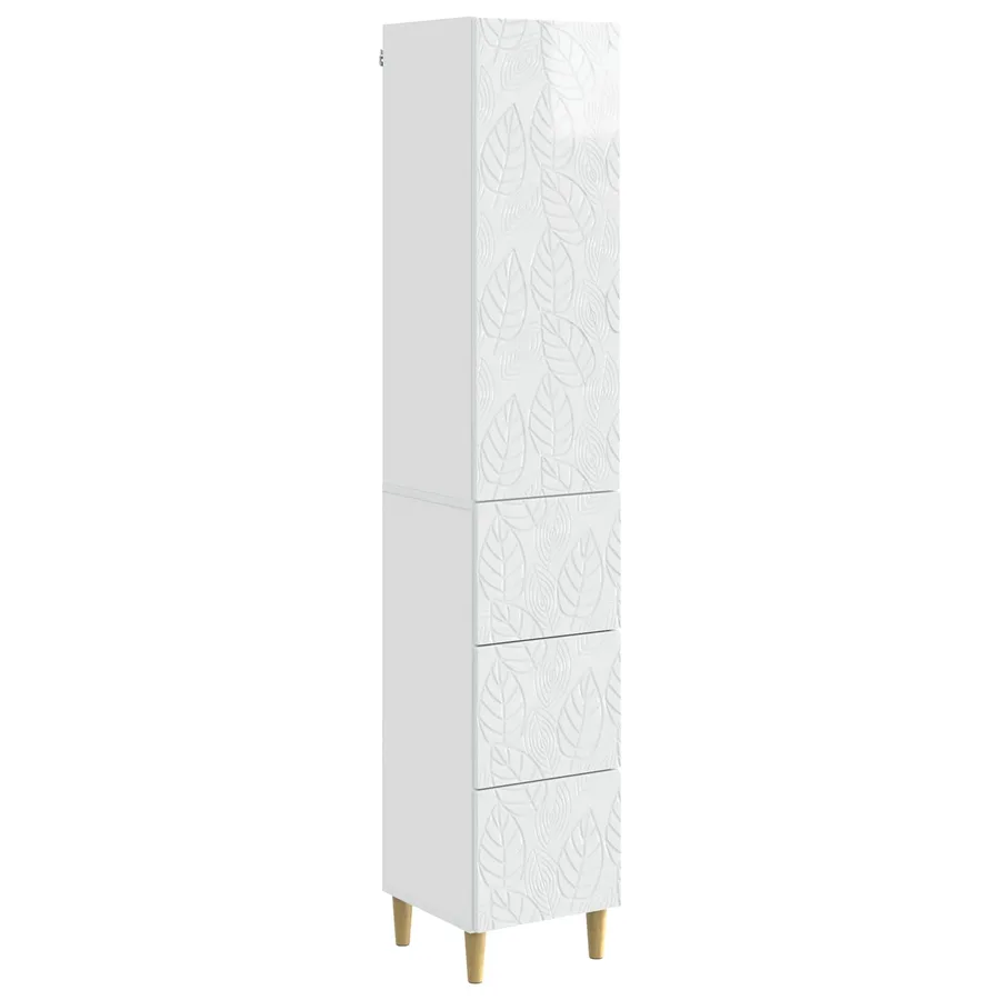 Ensemble de Meubles 2 pcs Blanc brillant 33 x 34,5 x 90 cm - 2