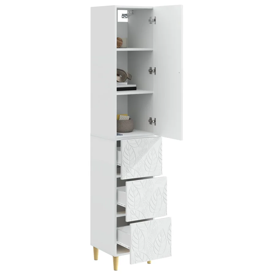 Ensemble de Meubles 2 pcs Blanc brillant 33 x 34,5 x 90 cm - 3