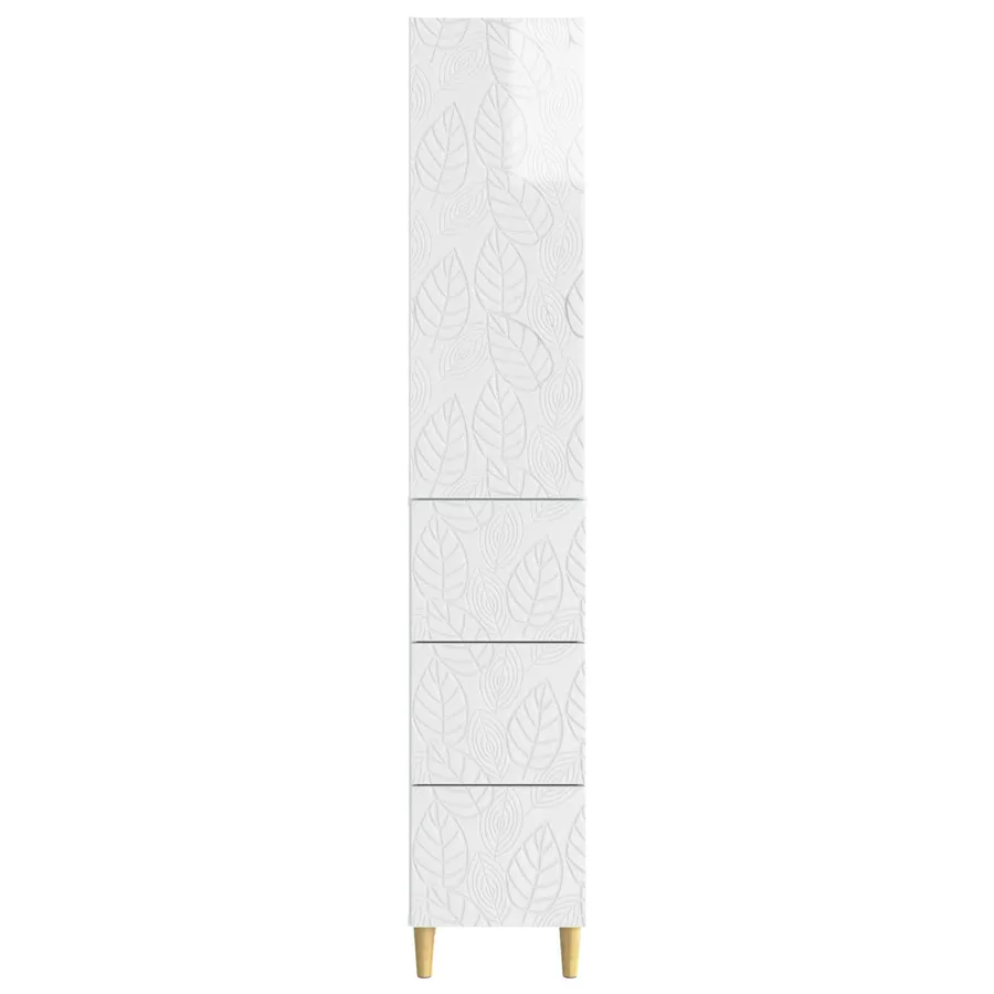Ensemble de Meubles 2 pcs Blanc brillant 33 x 34,5 x 90 cm - 5