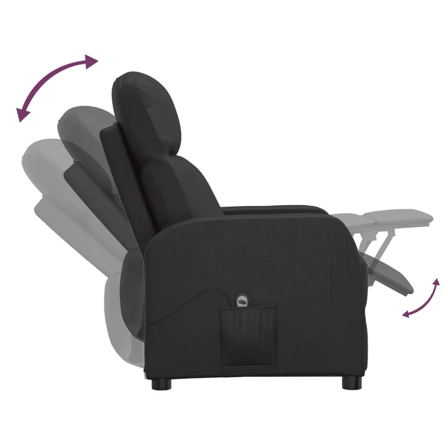 Fauteuil inclinable électrique Noir Similicuir - 7