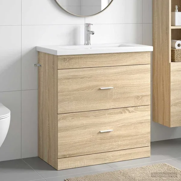 Ensemble de mobilier de salle de bain Chêne Sonoma