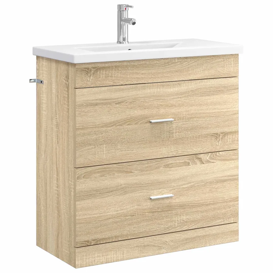 Ensemble de mobilier de salle de bain Chêne Sonoma - 2