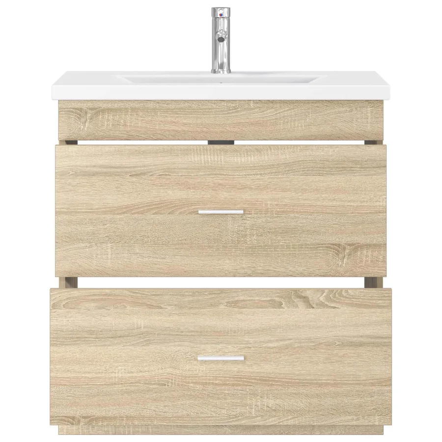 Ensemble de mobilier de salle de bain Chêne Sonoma - 3