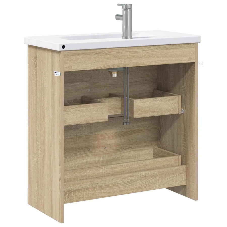 Ensemble de mobilier de salle de bain Chêne Sonoma - 7