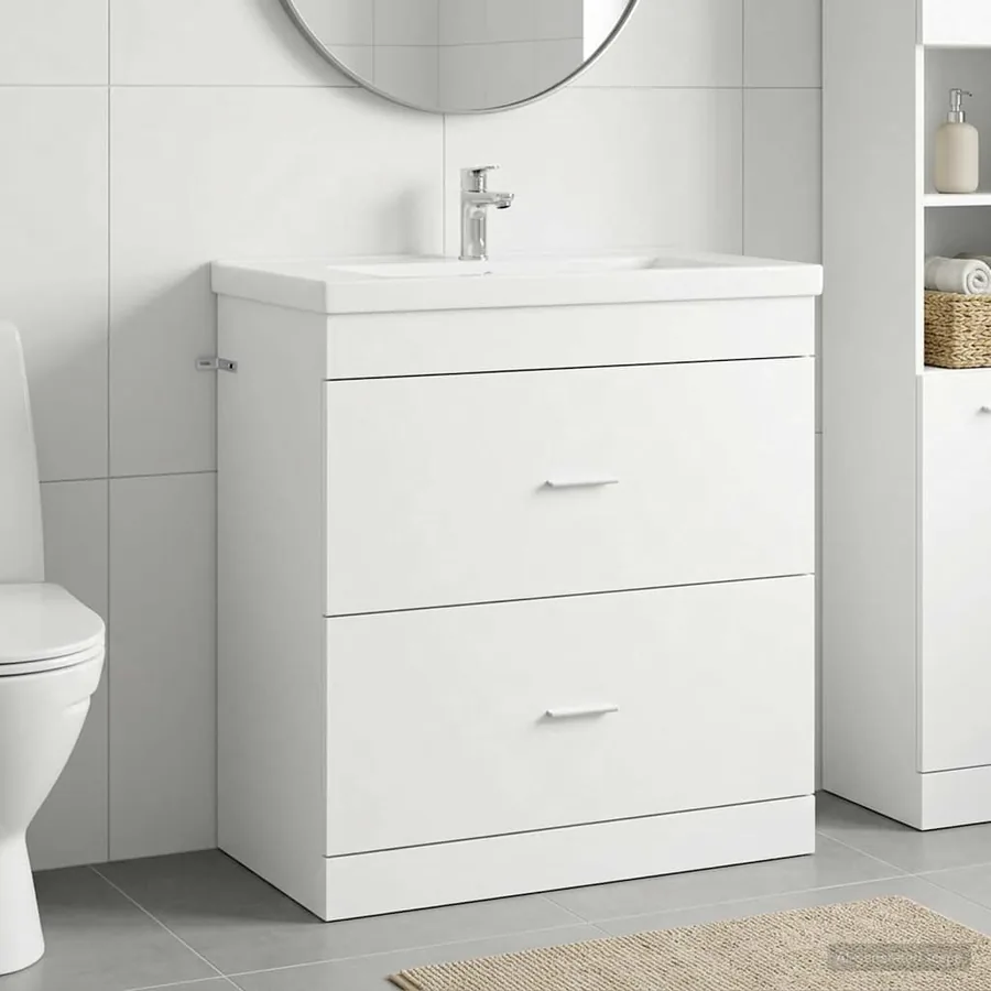 Meuble sous lavabo de salle de bain Blanc 78,5 x 37,5 x 81 cm