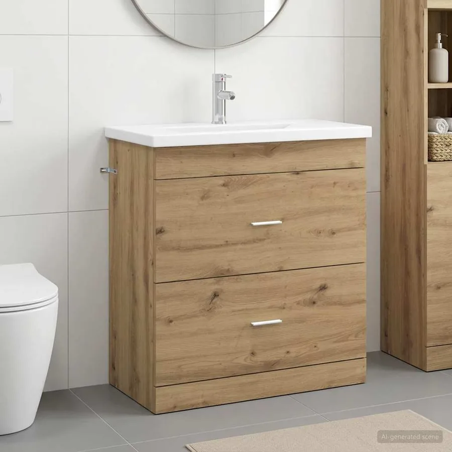 Ensemble de mobilier de salle de bain Chêne artisanal