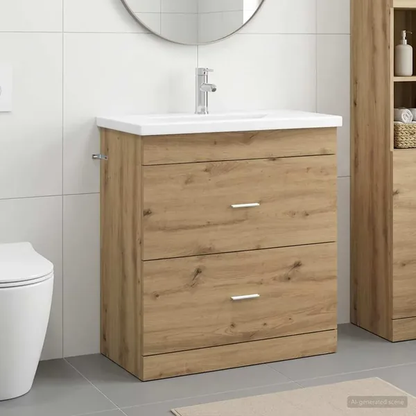 Ensemble de mobilier de salle de bain Chêne artisanal