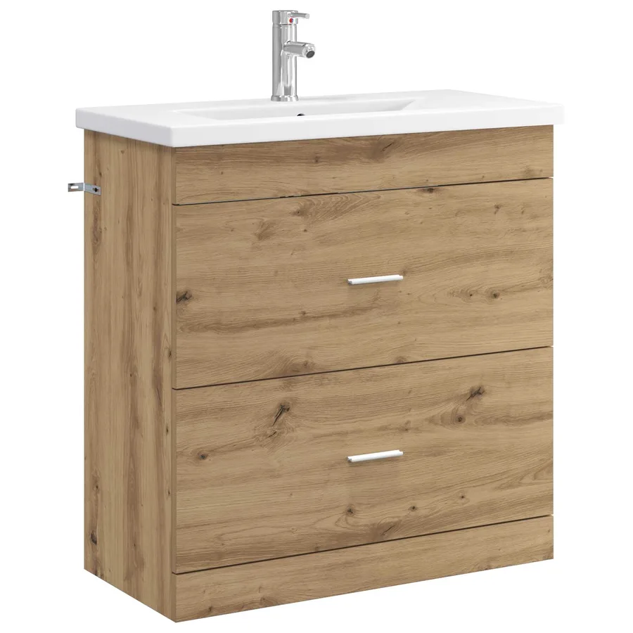 Ensemble de mobilier de salle de bain Chêne artisanal - 2