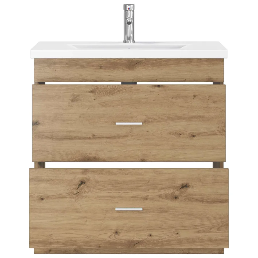Ensemble de mobilier de salle de bain Chêne artisanal - 3