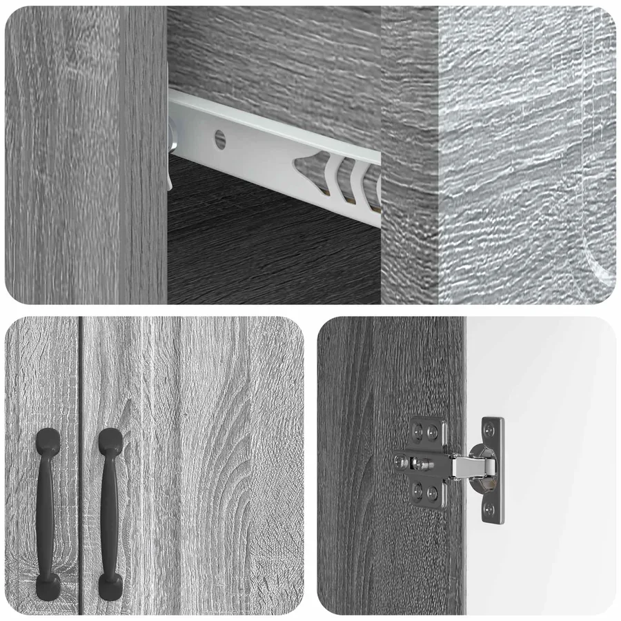 Buffet Sonoma gris 66 x 34,5 x 87 cm Bois d'ingénierie - 9