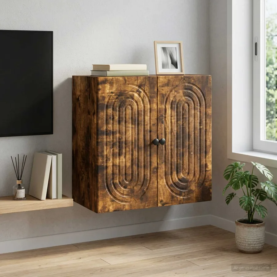 Armoire Murale Chêne fumé 59 x 31 x 60 cm Bois d'ingénierie