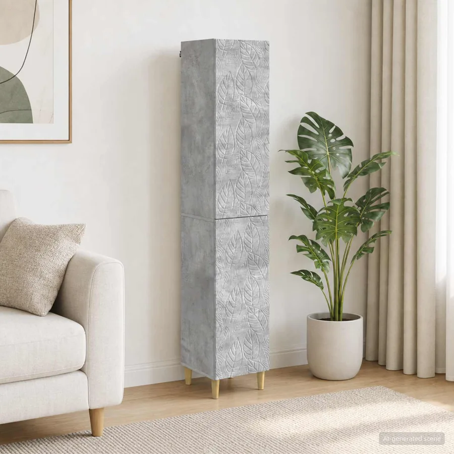 Ensemble de Meubles 2 pcs Gris béton Bois d'ingénierie