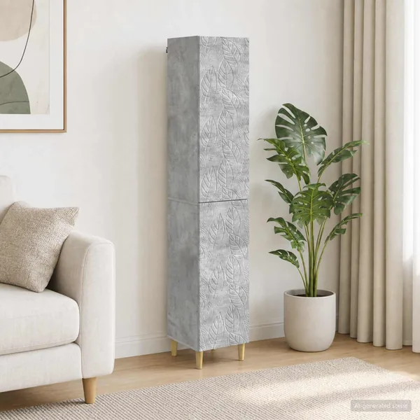 Ensemble de Meubles 2 pcs Gris béton Bois d'ingénierie
