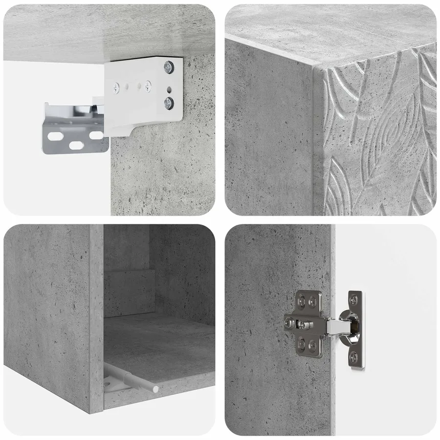 Ensemble de Meubles 2 pcs Gris béton Bois d'ingénierie - 8