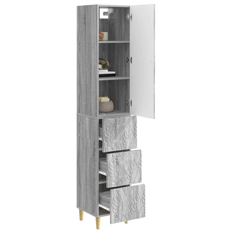 Ensemble de Meubles 2 pcs Sonoma gris 33 x 34,5 x 90 cm - 3