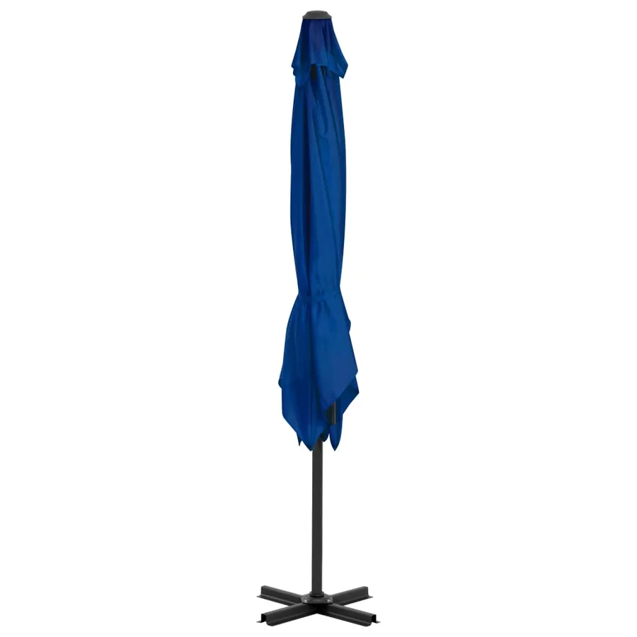 Parasol de jardin en porte-à-faux mât en aluminium bleu azuré - 3