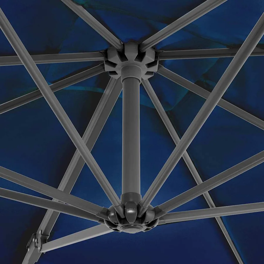 Parasol de jardin en porte-à-faux mât en aluminium bleu azuré - 5