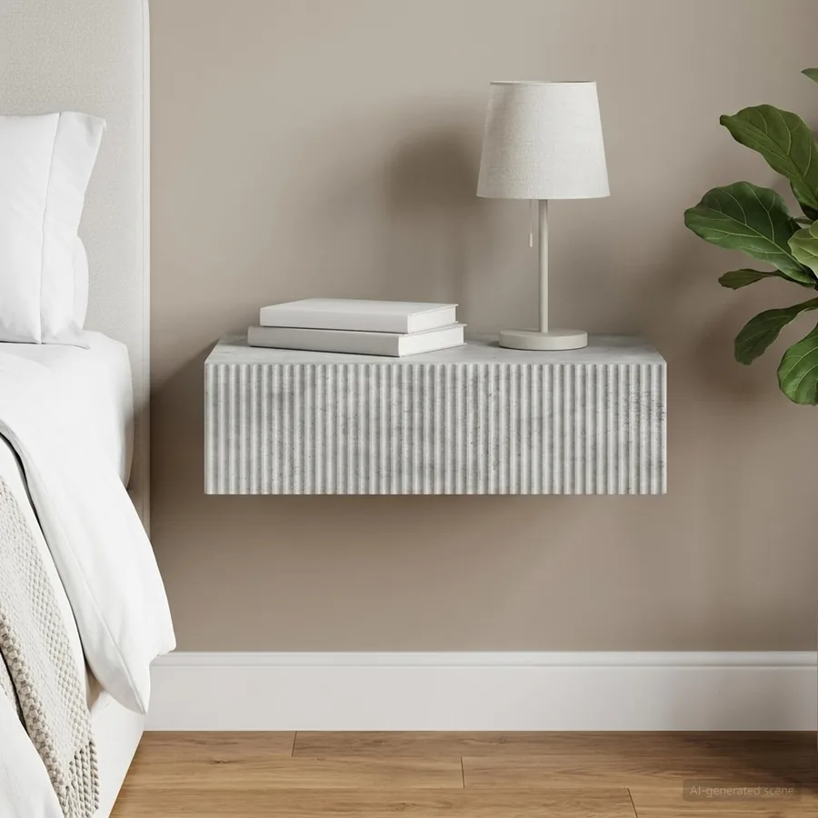 Table d'appoint murale Gris béton 87,5 x 34,5 x 17 cm