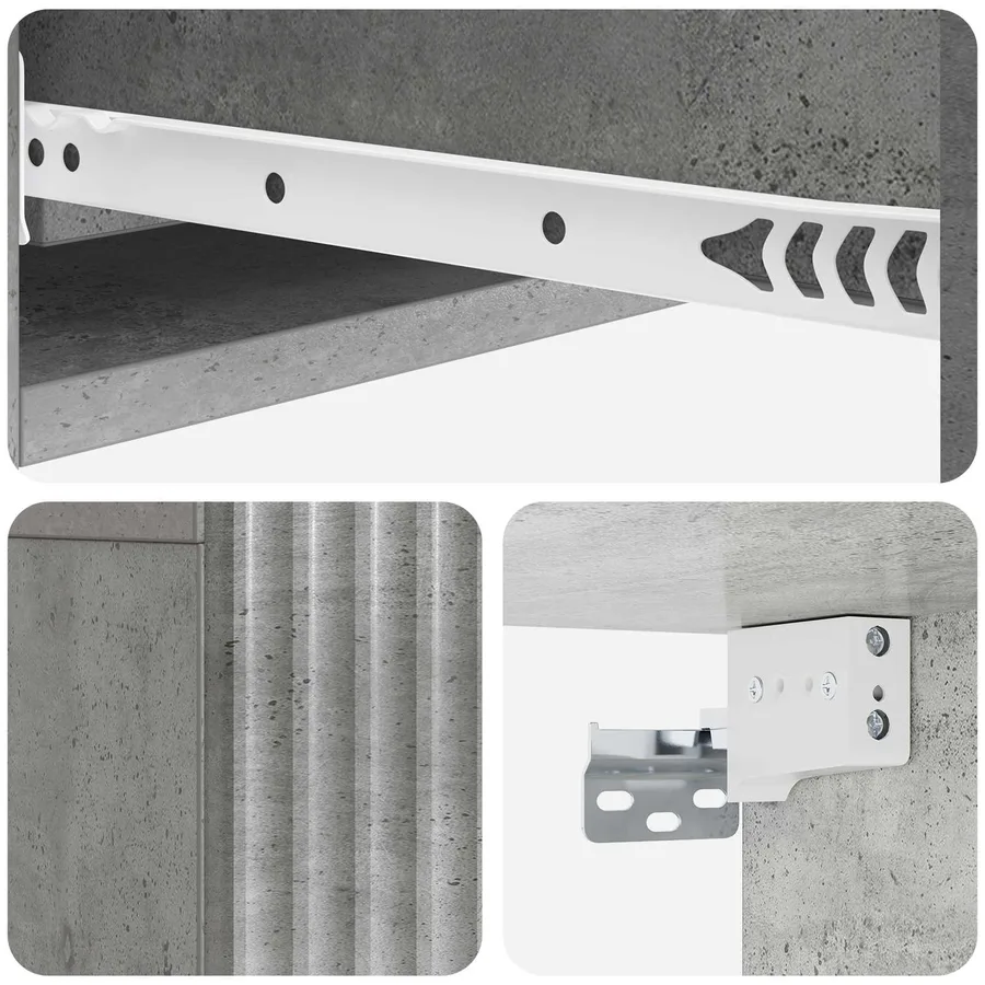 Table d'appoint murale Gris béton 87,5 x 34,5 x 17 cm - 8