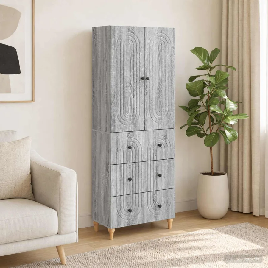Ensemble de Meubles 2 pcs Sonoma gris 66 x 34,5 x 90 cm