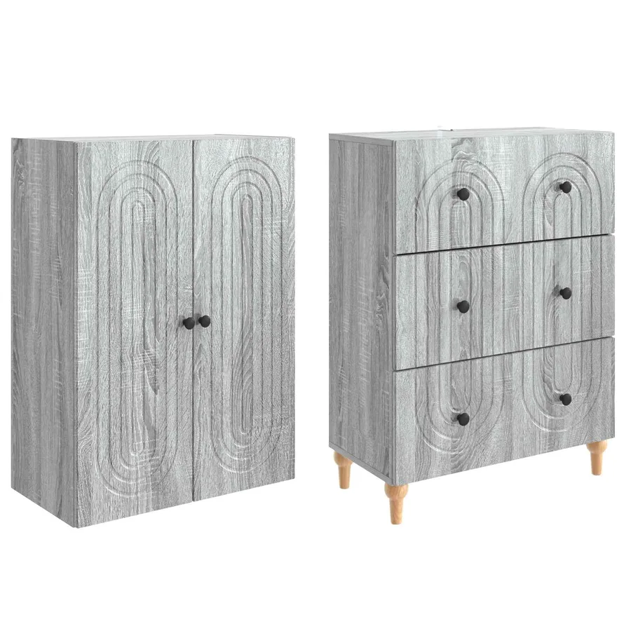 Ensemble de Meubles 2 pcs Sonoma gris 66 x 34,5 x 90 cm - 4