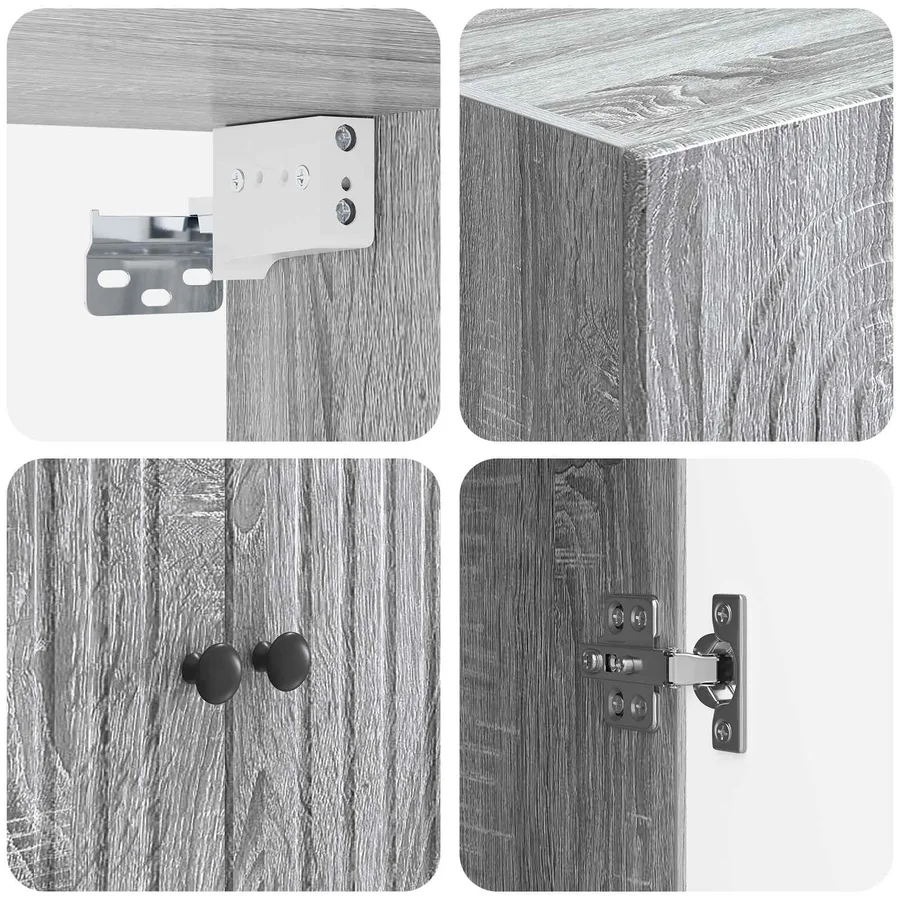 Ensemble de Meubles 2 pcs Sonoma gris 66 x 34,5 x 90 cm - 8