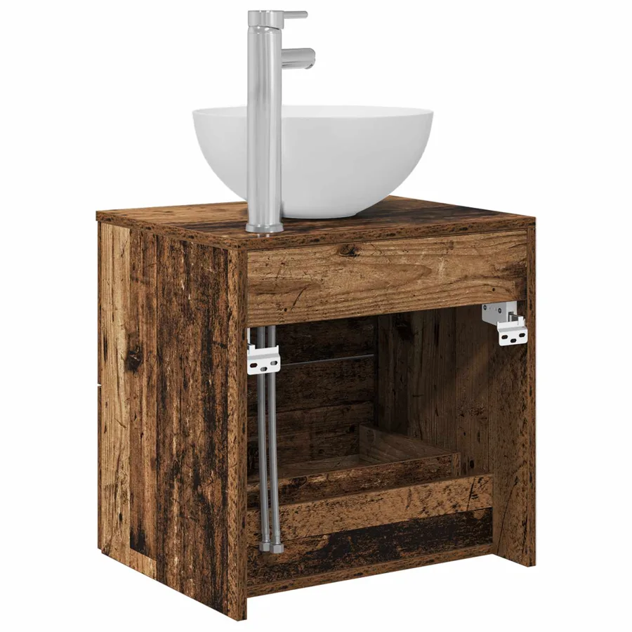 Meuble lavabo mural Bois ancien 49,5 x 35 x 63 cm - 5