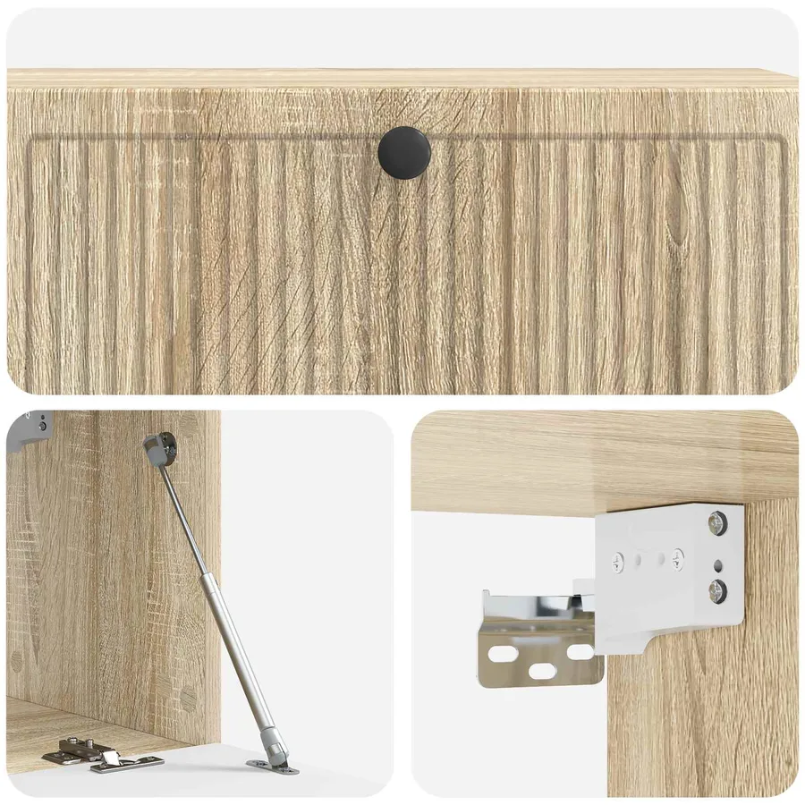 Meuble TV mural Chêne Sonoma 98 x 31 x 30 cm Bois d'ingénierie - 9