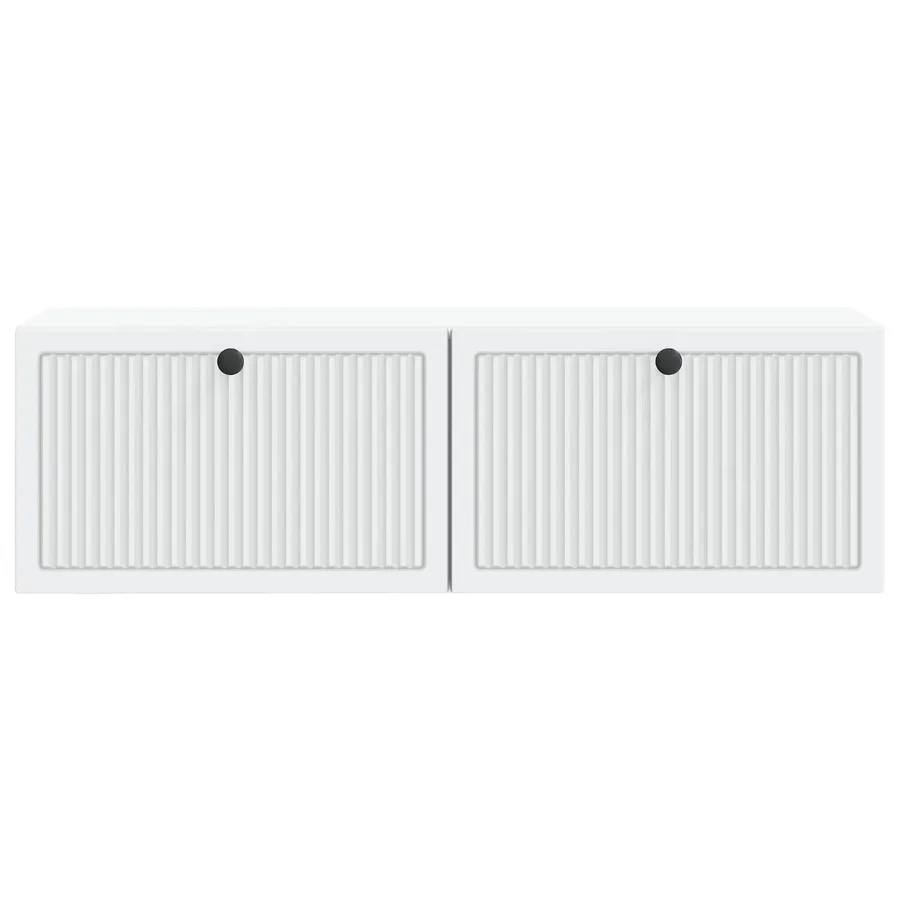 Meuble TV mural Blanc 98 x 31 x 30 cm Bois d'ingénierie - 6