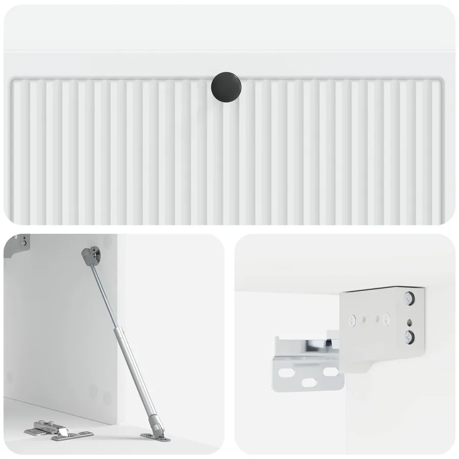 Meuble TV mural Blanc 98 x 31 x 30 cm Bois d'ingénierie - 9