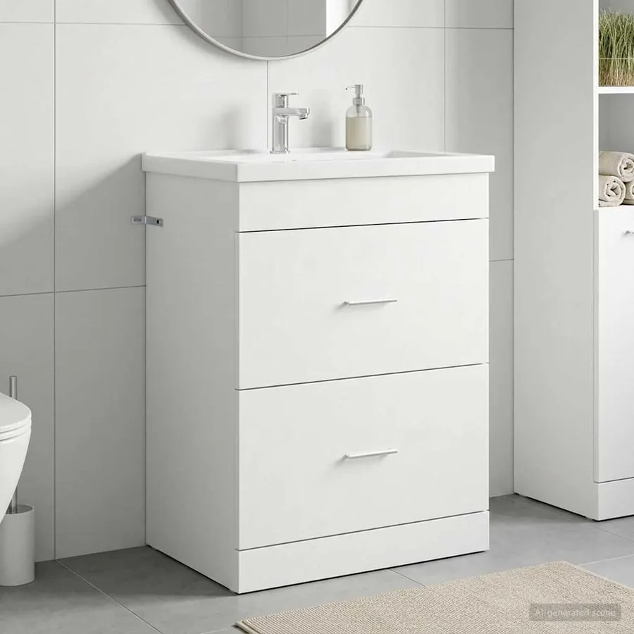 Meuble sous lavabo de salle de bain Blanc 56 x 37,5 x 81 cm